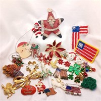 Holiday Pins & Earrings