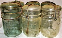 Lot of 6 Atlas EZ Seal Mason Jars Mixed