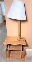 oak end table lamp