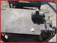 GRINDER ON WOOD BENCH 4'W- 28"D- 30"H