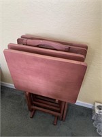 Lot of 4 wood TV trays