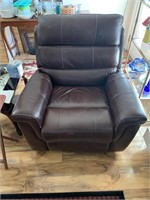 Leather recliner with electric controls and usb