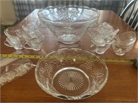 Crystal Grape decorated punch bowl for 12