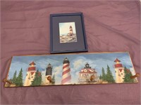 Lighthouse coatrack and framed print