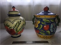 Collection of 2 large ceramic jars