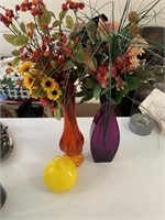 Colored glass vases for flowers