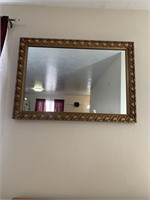 41x29 inch gold type framed wall mirror