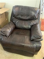 brown leather manual recliner chair