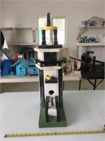 Elaborate handmade lighthouse bird house