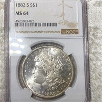 1882-S Morgan Silver Dollar NGC - MS64