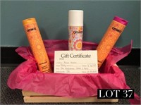 Gift certificate and Shampoo $40 gift certificate