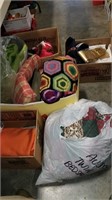 Large lot of linens and clothing items