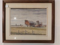 An Original Watercolor - Farm Study
