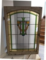 An Antique Stained and Leaded Glass Window