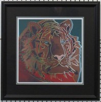 Tiger Giclee Plate Signed By Andy Warhol