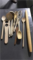 Lot of wooden kitchen utensils