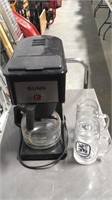 Bunn coffee maker & glass mugs