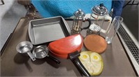 Omelet maker, cake pan, coffee presses,  kitchen
