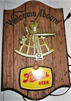 Stroh's Beer "Welcome Aboard" Light Up Sign
