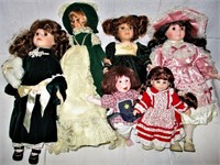 Lot of 12 Porcelain Dolls
