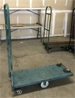 4-WHEEL METAL CART; ONE END MISSING CASTERS