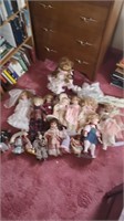 Quantity of porcelain dolls