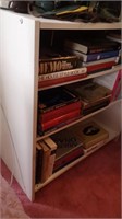 White bookcase and contents (Not including items