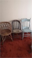Three antique chairs. Rough condition