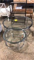 Set of 2 Glass Tables - 34 in. And 20 in.