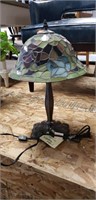 Beautiful Patterned Glass Lamp (app 1.5ft tall)