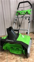 Greenworks. 20 in electric Snow Thrower. 120 V.