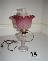 Pink & Clear Lamp (15" tall)