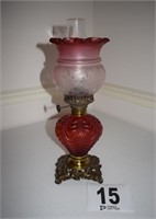 Cranberry Oil Lamp (15" tall)
