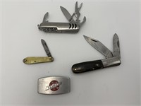 4 Misc Knives, 1 is a ZIPPO money clip