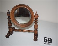 Carved Wood Mirror (9" tall)