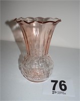 Pink Depression Vase (9" tall)