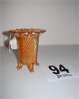 Carnival Glass Vase Diamond Pattern (5" tall)