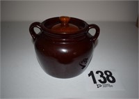 Brown Pottery Biscuit Jar