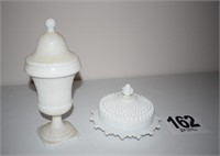 Milk Glass Compote & Butter Dish