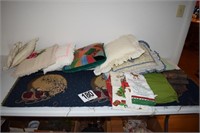 Misc. Pillow & Fabric Box Lot
