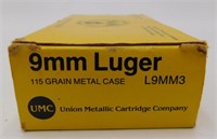 9mm Luger UMC 50 Rounds