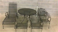Wrought Iron Outdoor Table & Chair Set and Lounge