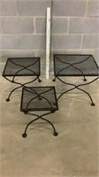 Black Iron Outdoor Side Table Set