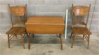 Drop Leaf Table w/ 2 Chairs