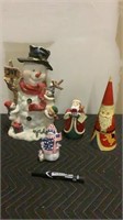 Vintage Santa Nesting Doll & Holiday Decorations