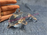 Hand blown glass dolphin figurine