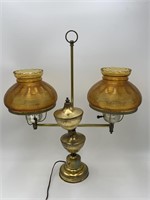 Decorative Double Lamp Amber Shades