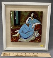 Claire Yanive Framed Painted Tile