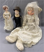 Vintage Bride and Groom Dolls