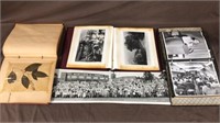 Black & white photos, pressed flowers scrapbook